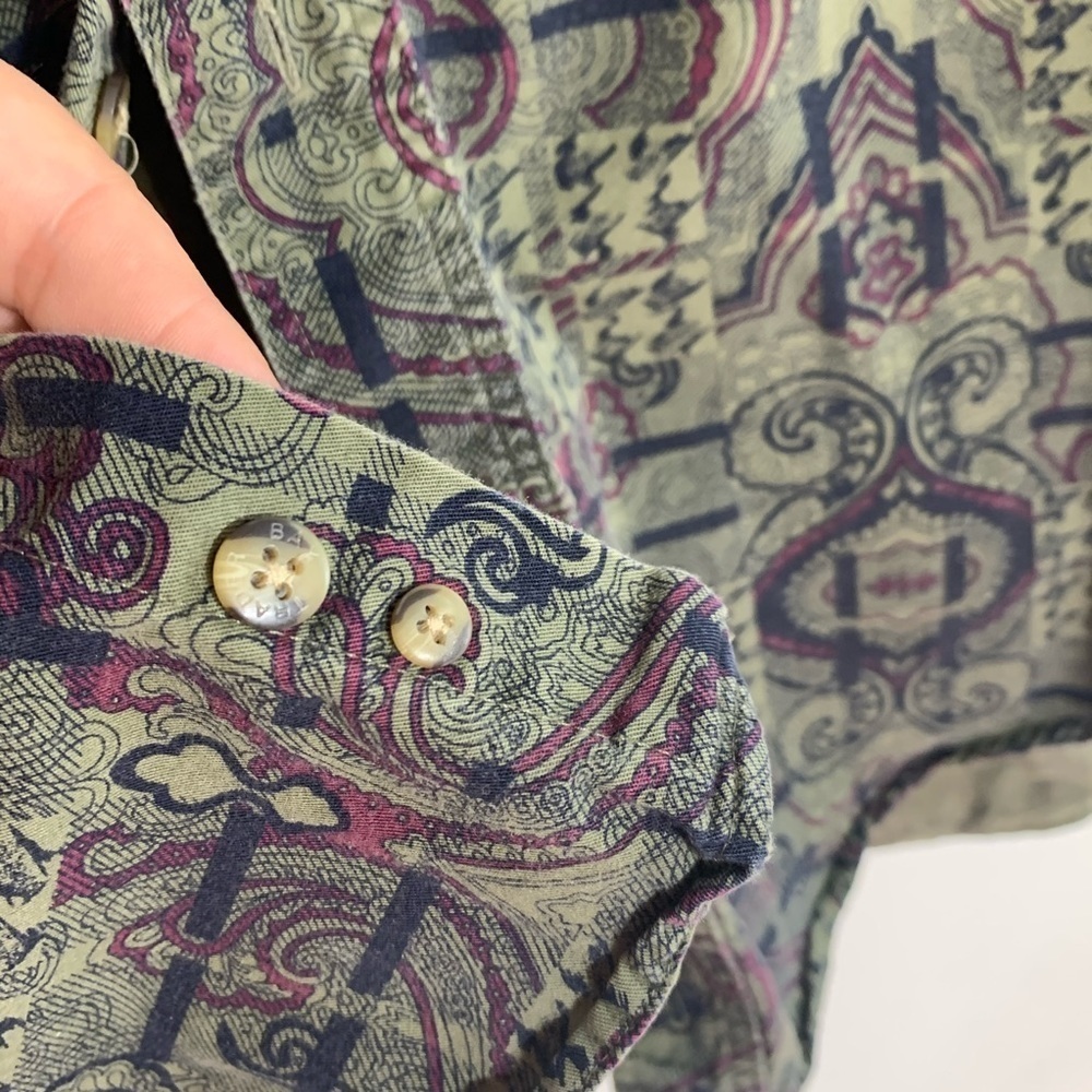 Trader Bay Button Front Mix Print Regal Long Slee… - image 5